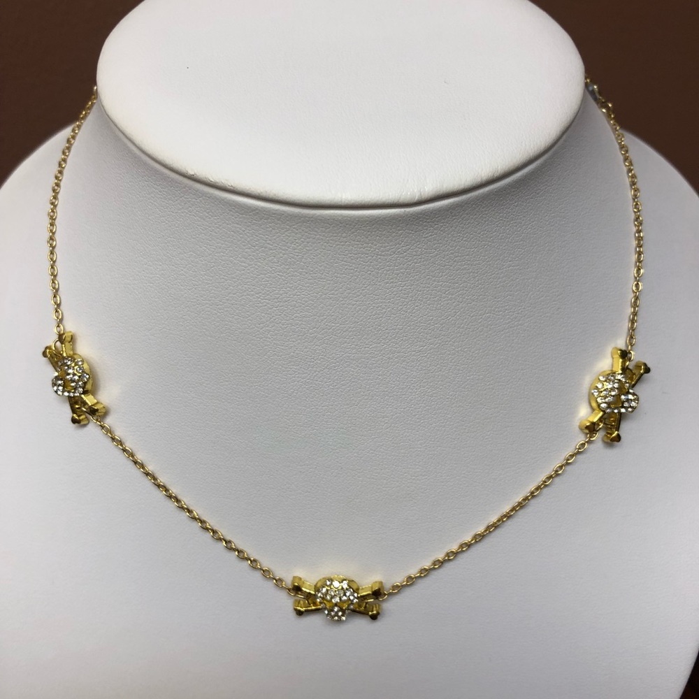 Halloween Skull and Crossbones Necklace